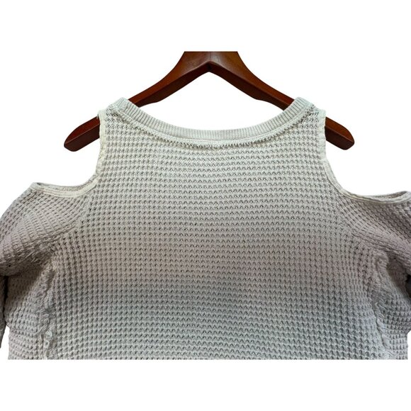 Free People Womens Cold Shoulder Knit Sweater Ivory Size XS Cream - Picture 11 of 13